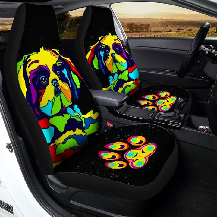 Shih Tzu Abstract Custom Car Seat Covers - Customforcars - 2