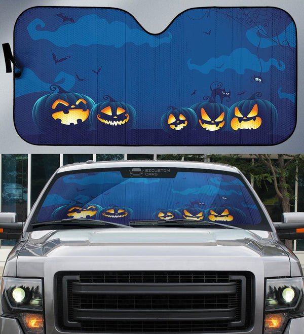 Halloween Car Accessories Custom Car Windshield Sun Shade Halloween Skeleton Pumpkins - EzCustomcar - 1