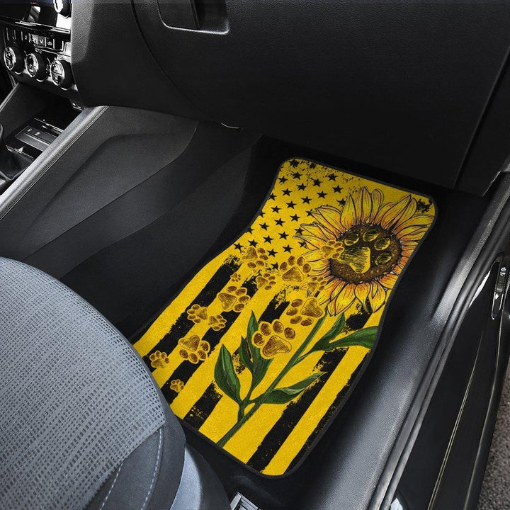 Sunflower Dog Paw American Flag Car Floor Mats - Customforcars - 3