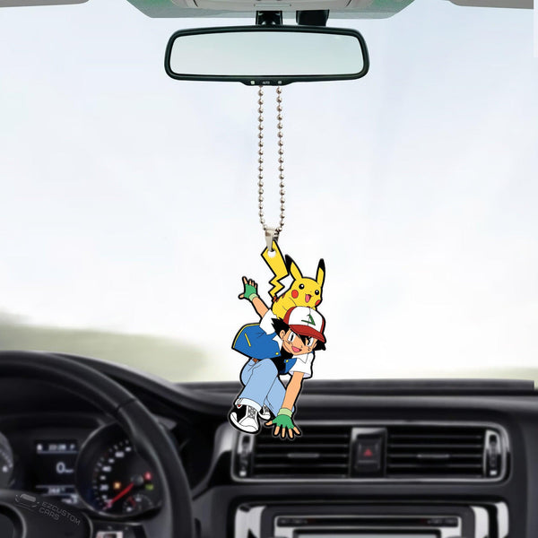 Pokemon Car Accessories Anime Car Ornament Ash Ketchum and Pikachu - EzCustomcar - 1