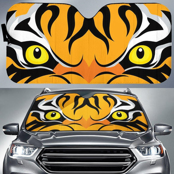 Tiger Eyes Cartoon Car Sunshade - Customforcars - 2