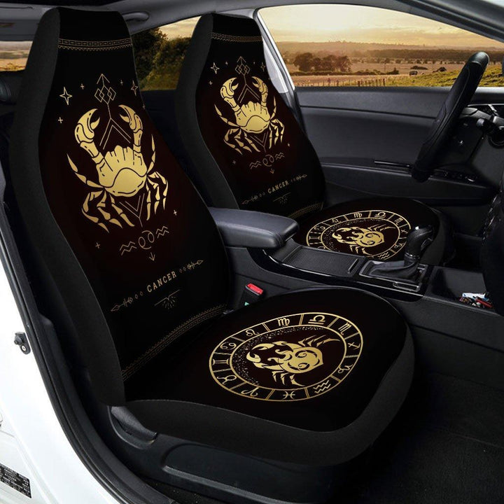 Zodiac Golden Cancer Horoscope Car Seat Covers - Customforcars - 3