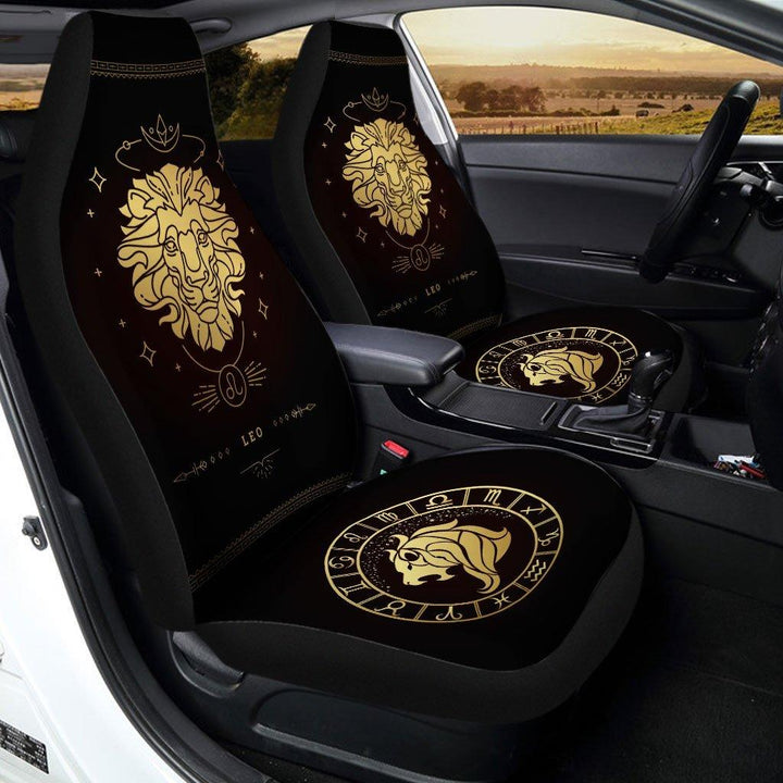 Zodiac Golden Leo Horoscope Car Seat Covers - Customforcars - 3