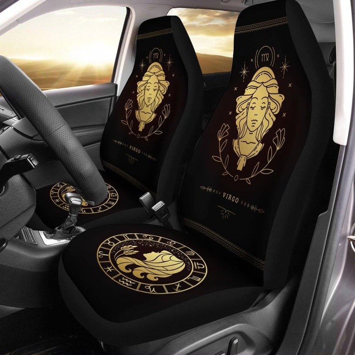 Zodiac Golden Virgo Horoscope Car Seat Covers - Customforcars - 2